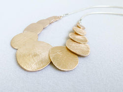 Gold Etched Disc Necklace