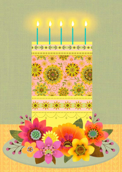 Yellow Cake Birthday Card