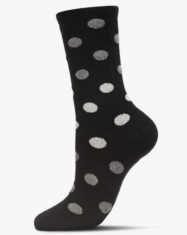 Black Dots Cashmere Blend Crew Socks