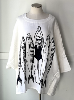 Swim with Fish Oversize Top