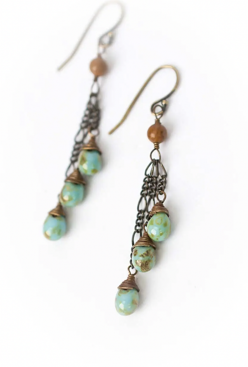 Briolette Czech Glass Earring