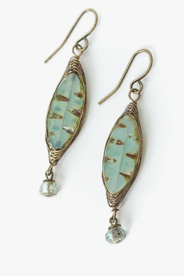 Herringbone Czech Glass Earring