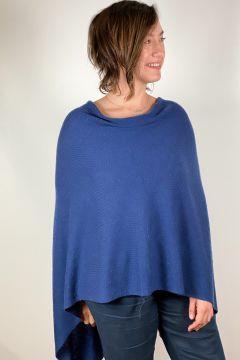 Navy Cashmere Poncho