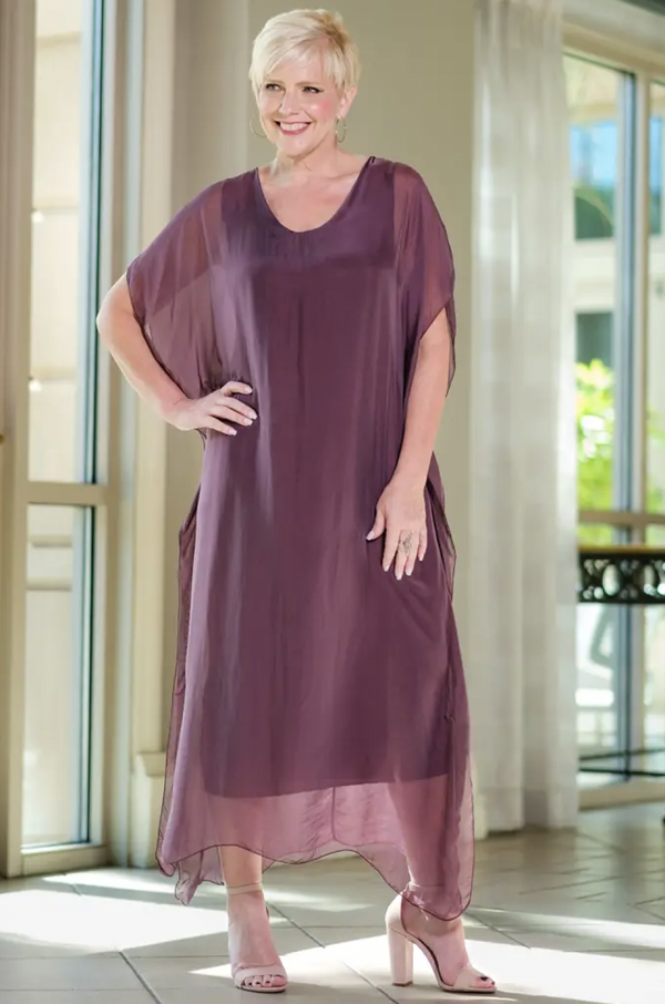 Eggplant Maxi Kaftan Dress