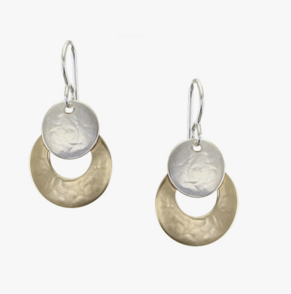 Small Disc Crescent Earrings