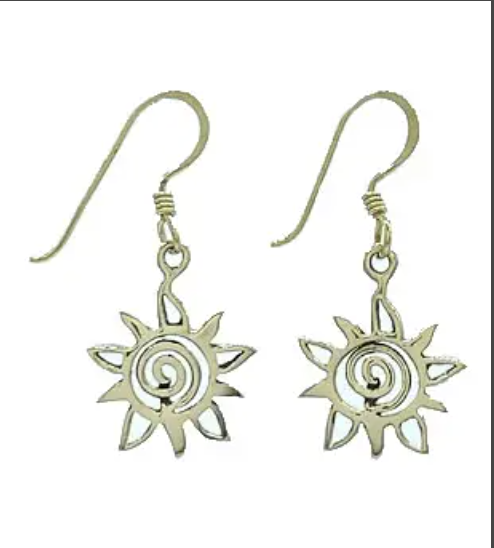 Here Comes the Sun Brass Earring