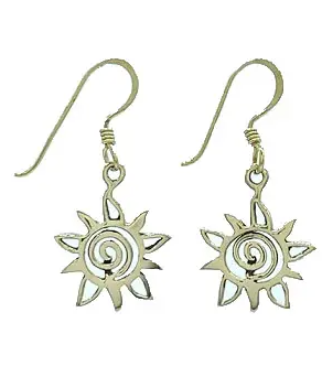Here Comes the Sun Brass Earring