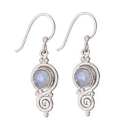 Rainbow Moon Spiral Earring