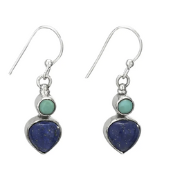 Playful Day Turquoise and Lapis Sterling Silver Earring