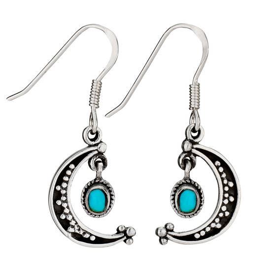 Moon Turquoise Sterling Earrings