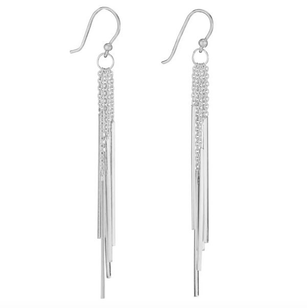 Sterling Silver Chain & Bar Earring