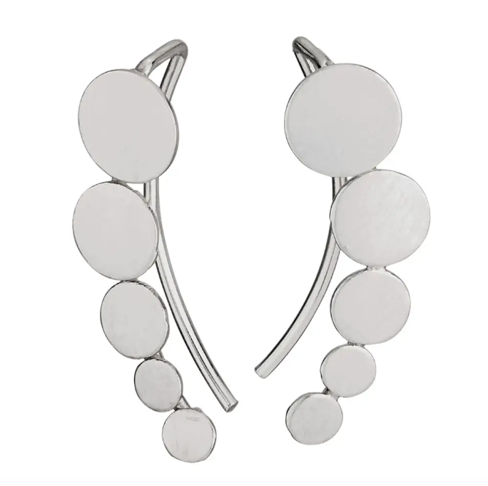 Concentric Swoops Sterling Silver Earring