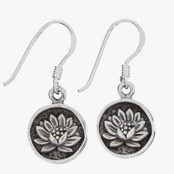 Floating Lotus Sterling Silver Earring