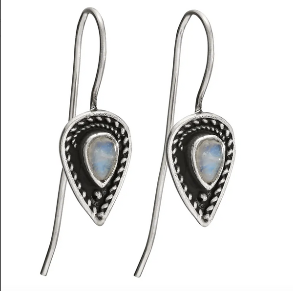 Rainbow Drops Sterling Silver Rainbow Moonstone Earring