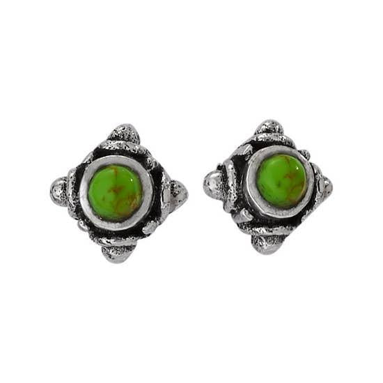 Fresh Moss Gaspeite Sterling Studs