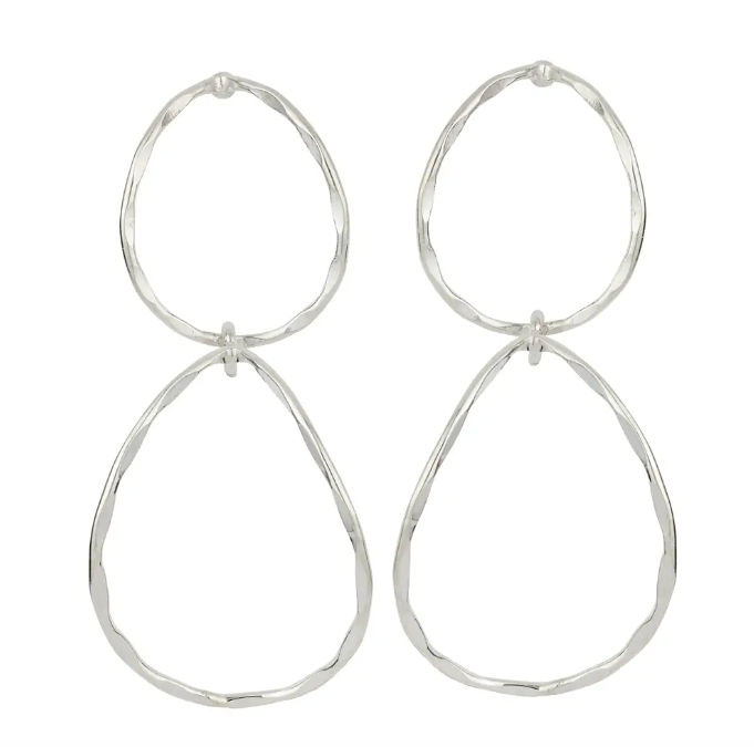 Double Whammy Sterling Silver Looping Earring