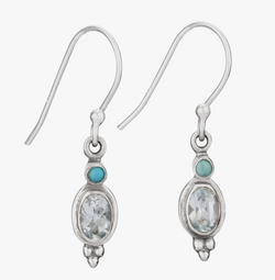 Blue On Blue Sterling Silver Earring