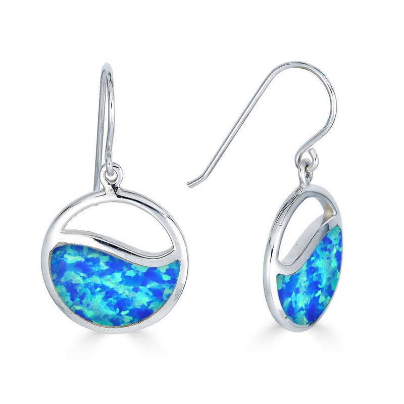 Blue Opal Wave Earring