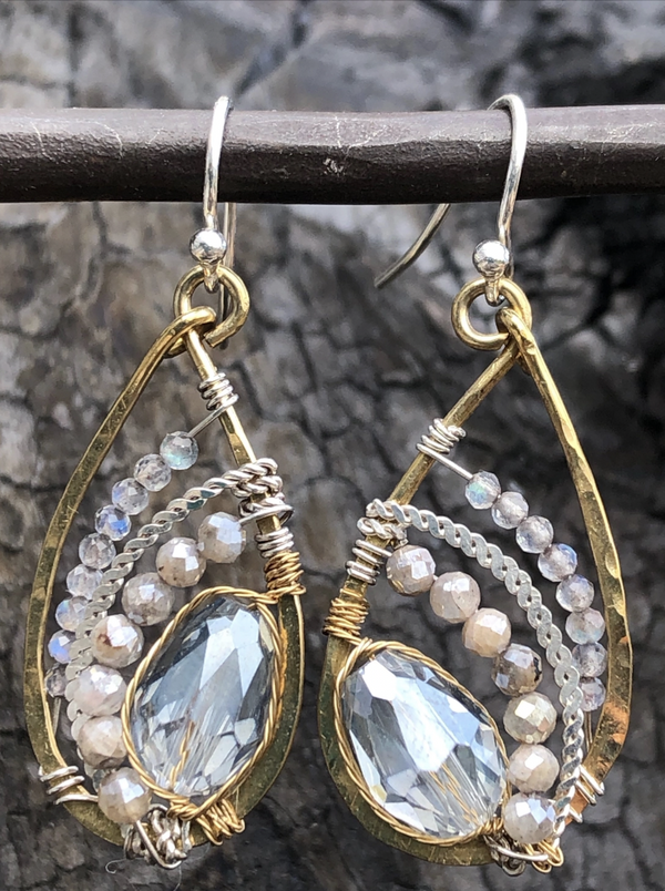 Moonstone Crescent Earrings