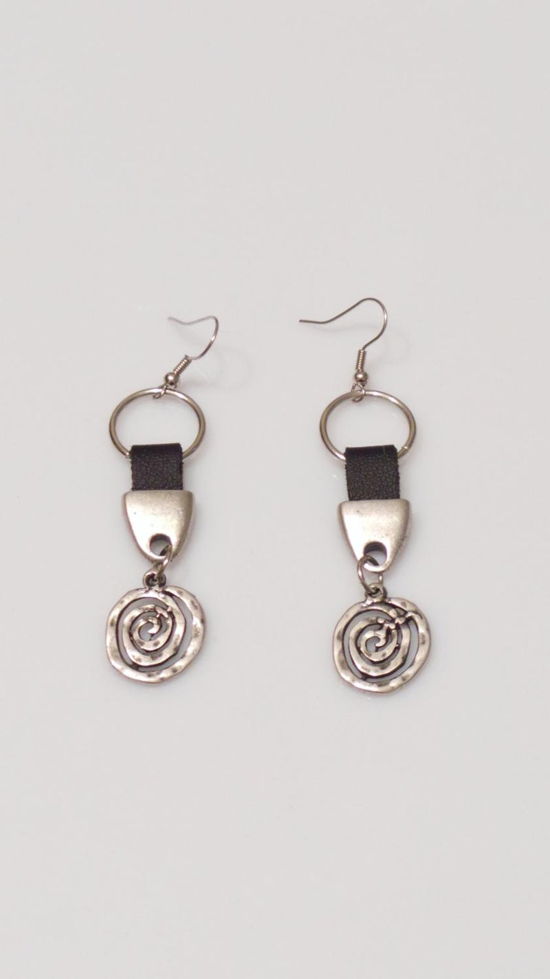 Spiral Leather Earrings