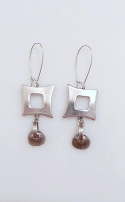 Silver Square Earring
