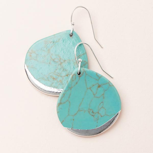 Turquoise Silver Dip Earring