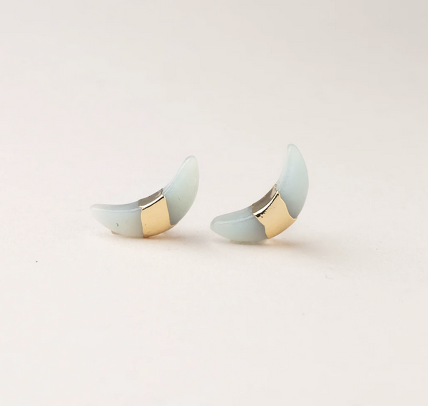 Amazonite Moon Stud