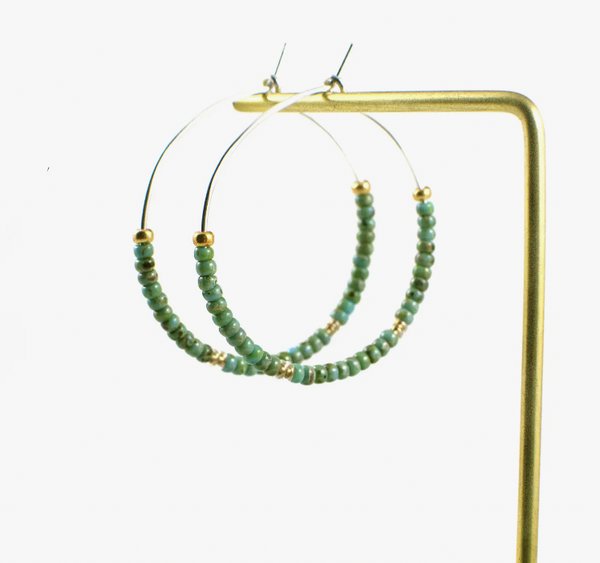 Picasso Bead Hoop Earrings