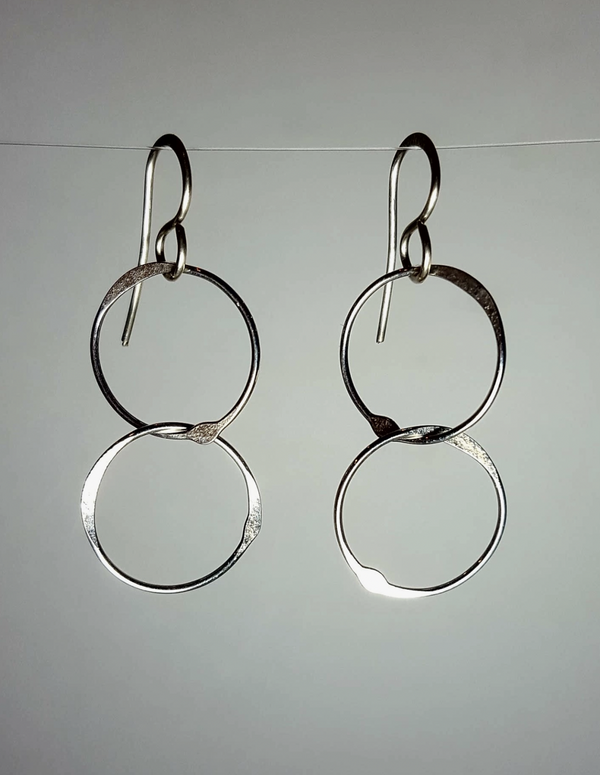 Sterling Double Circle Earring