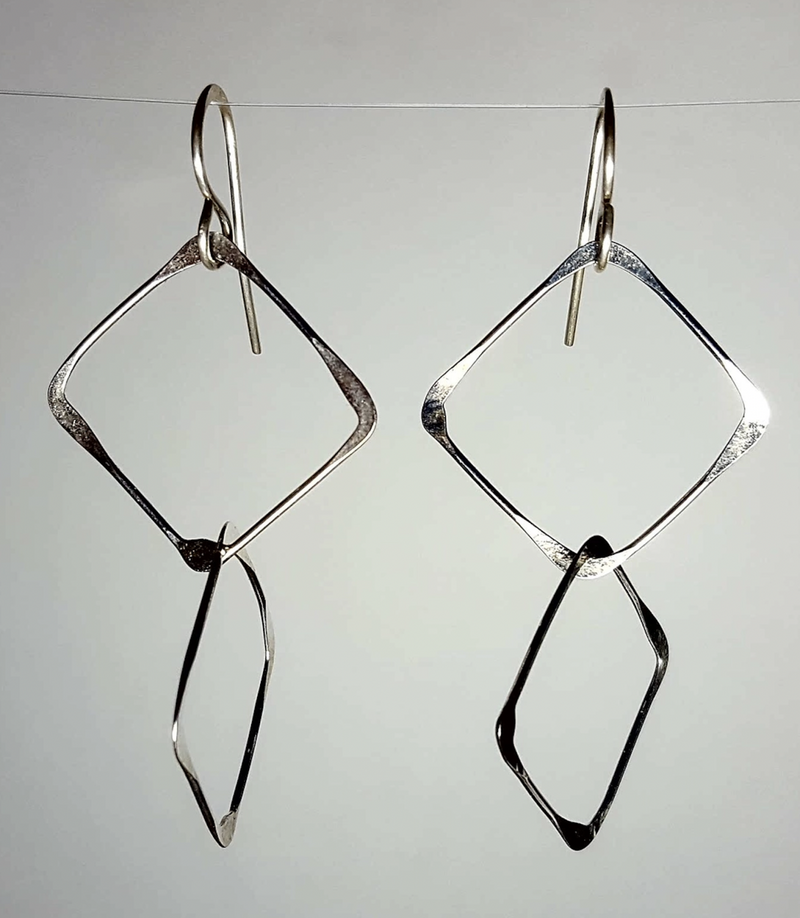 Sterling Two Square Earring