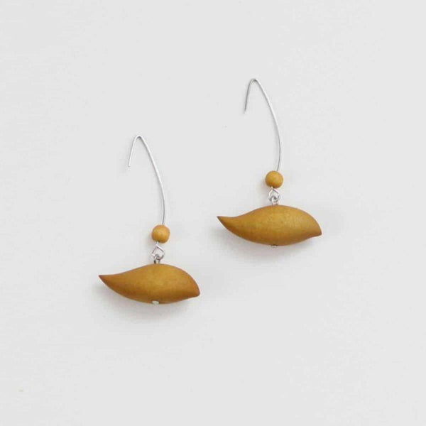 Mustard Bird Earrings