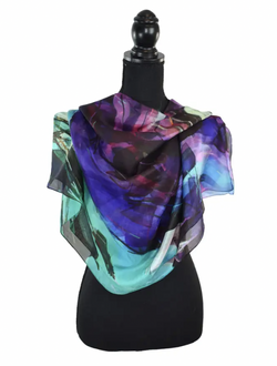 Blue Crystalized Scarf