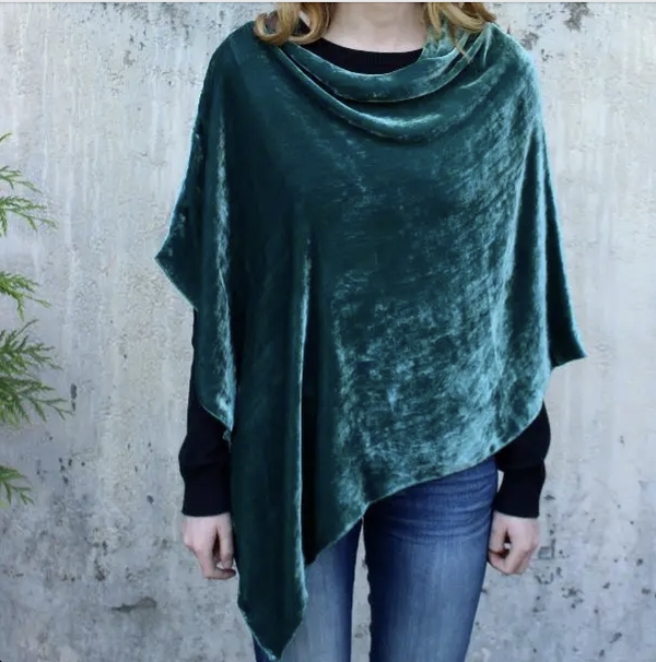 Cedar Silk Velvet Poncho