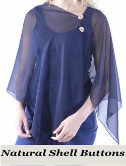 Navy Button Shawl