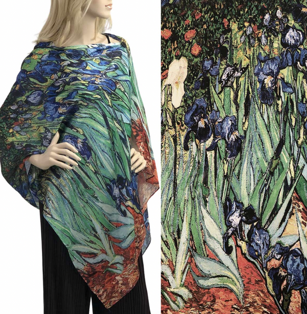 Irises Satin Button Shawl