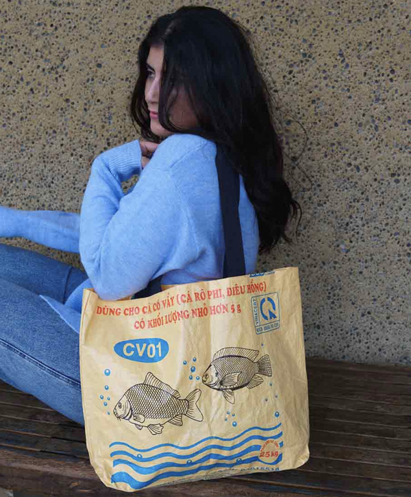 Gold Fish Recycled Tote