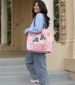 Pink Frog Recycled Tote