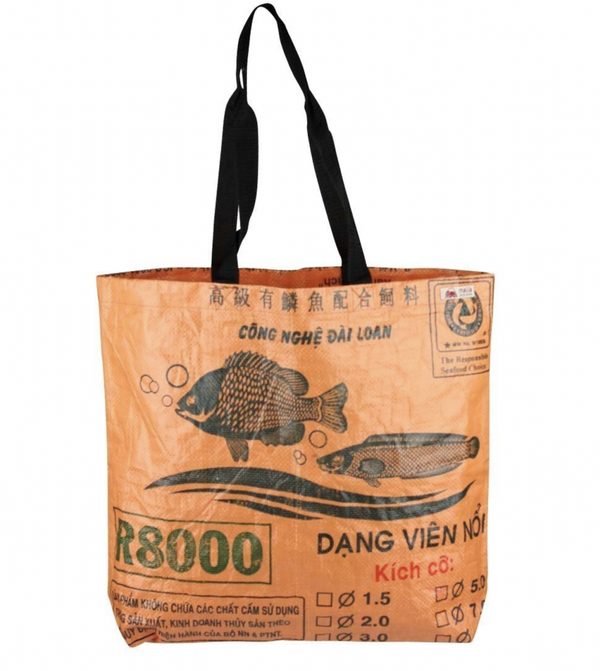 Orange Fish Recycled Tote