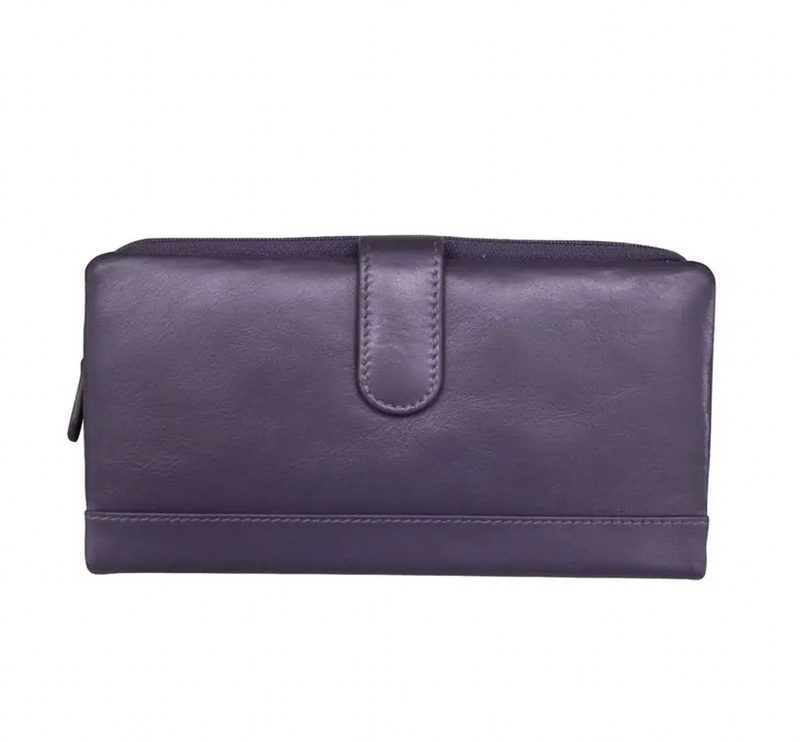 Purple Leather Tab Wallet