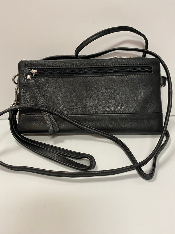 Black Leather Phone Wallet Bag