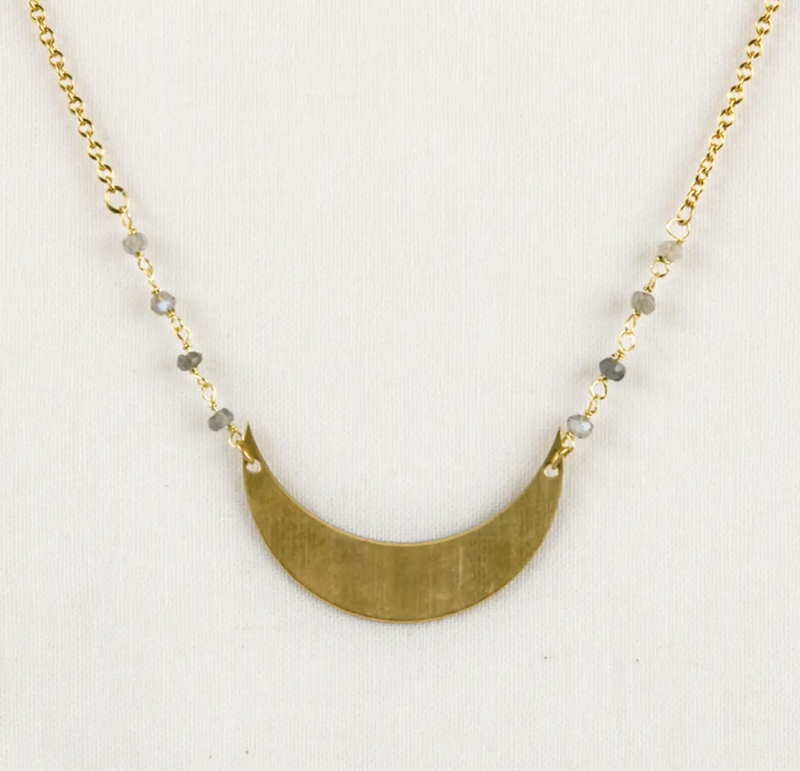 Labradorite Moon Necklace