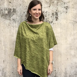 Olive Heather Jersey Poncho