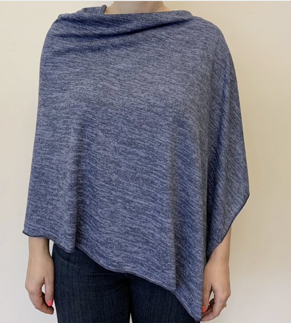 Periwinkle Heather Jersey Poncho