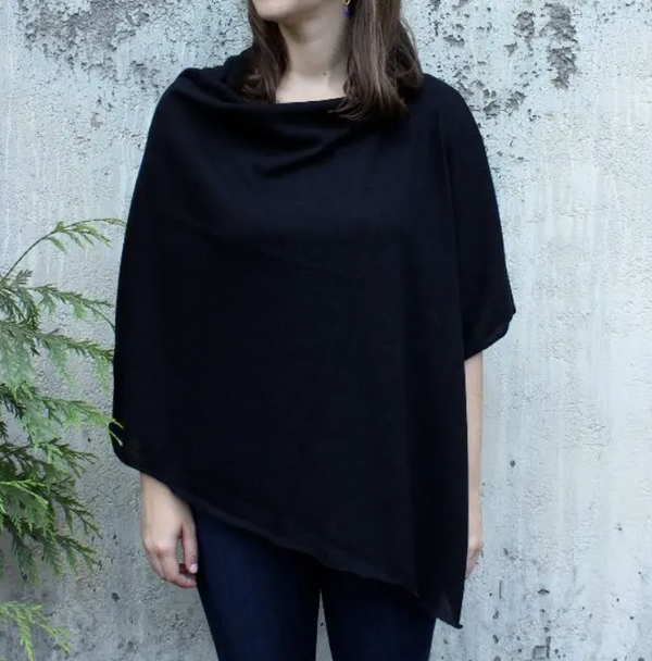 Black Knit Poncho