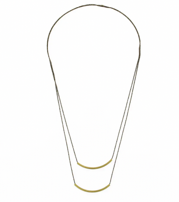 Double Bar Long Necklace
