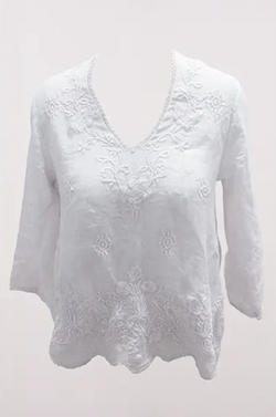 Linen Embroidered Blouse