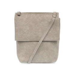 Grey Front Flap Crossbody Bag