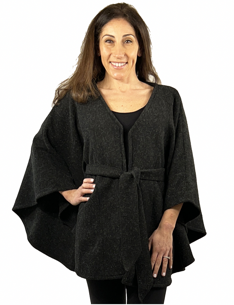 Belted Black Cape