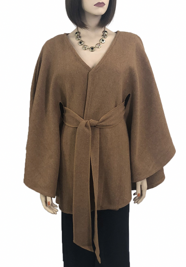 Belted Camel Cape