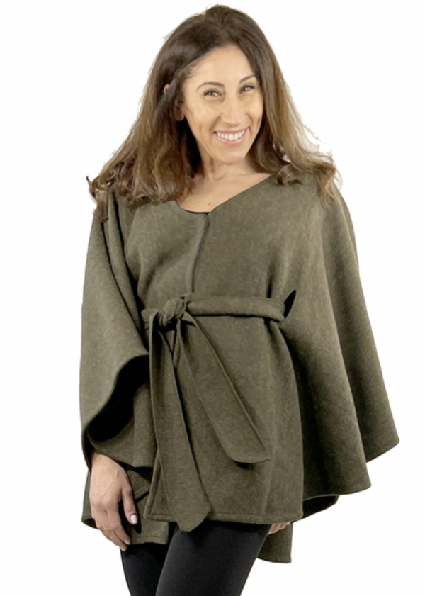 Belted Olive Cape
